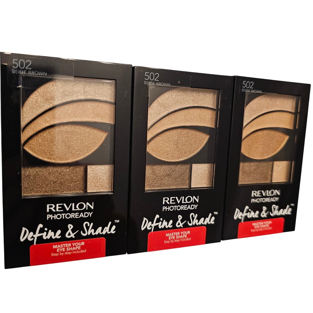 Revlon Photo Ready Define & Shade Eyeshadow 502 Beige Brown Palettes Lot of 3